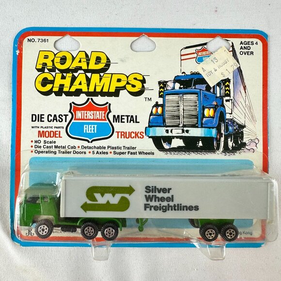 Road Champs Die Cast Metal Model Trucks Silver Wheel Freightlines HO Scale - Picture 1 of 3